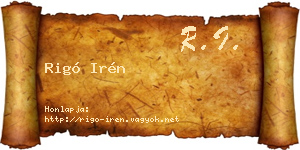 Rigó Irén névjegykártya